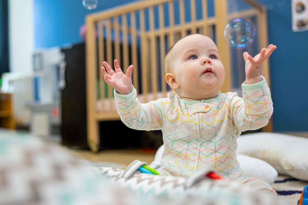Baby Playing with Bubbles