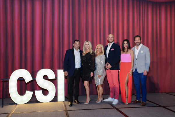 CSI team at annual cabaret event. Pictured left to right: Event co-chairs, Nick and Michelle Strawhecker, Event Chairs, Gina and Nick Patrick, Honorary Chairs, Andrea and Adam Peterson