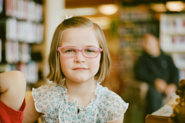 Elementary Aged Girl with Glasses